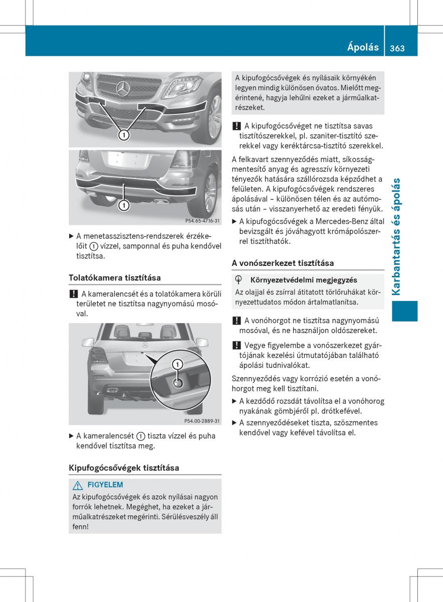 Mercedes Benz GLK Class X204 Kezelesi utmutato / page 365