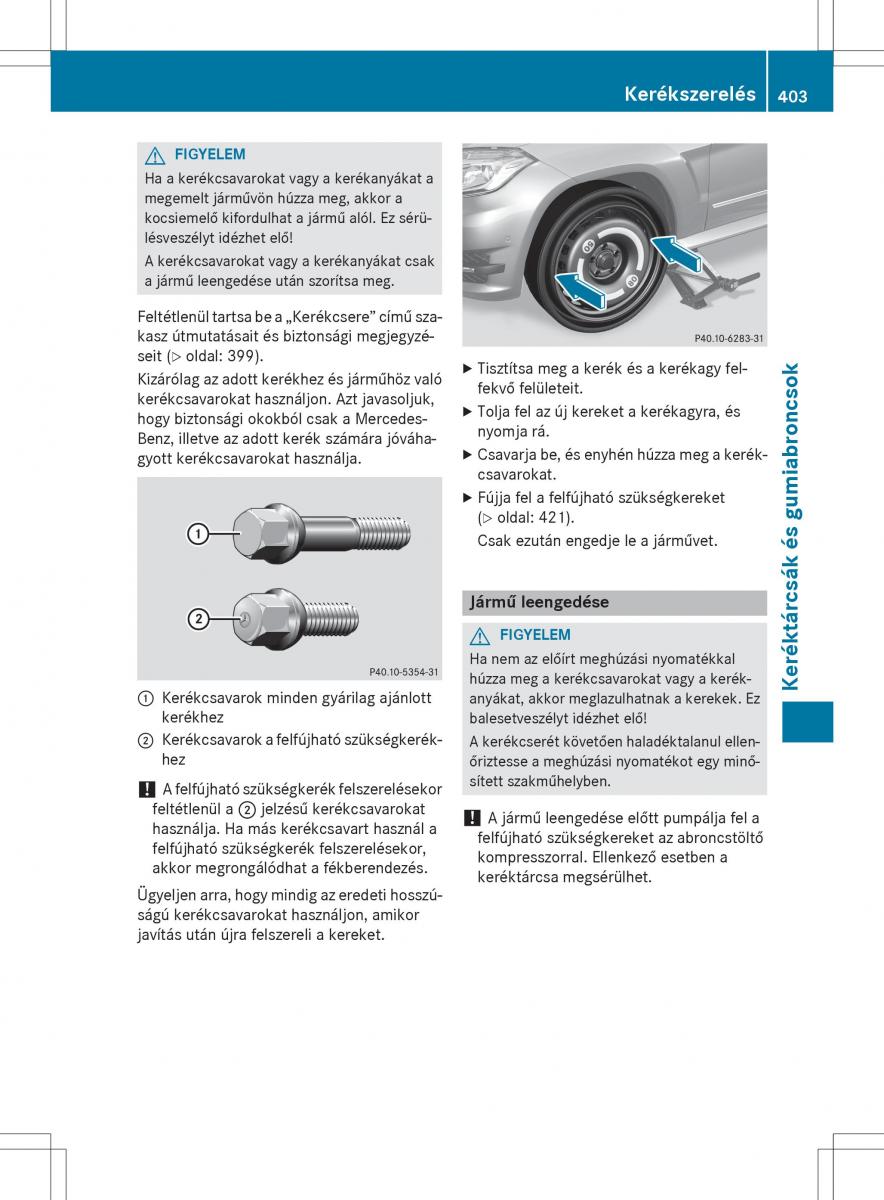 Mercedes Benz GLK Class X204 Kezelesi utmutato / page 405