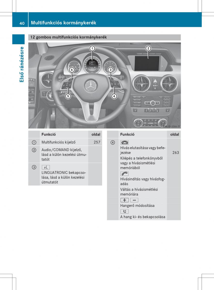 Mercedes Benz GLK Class X204 Kezelesi utmutato / page 42