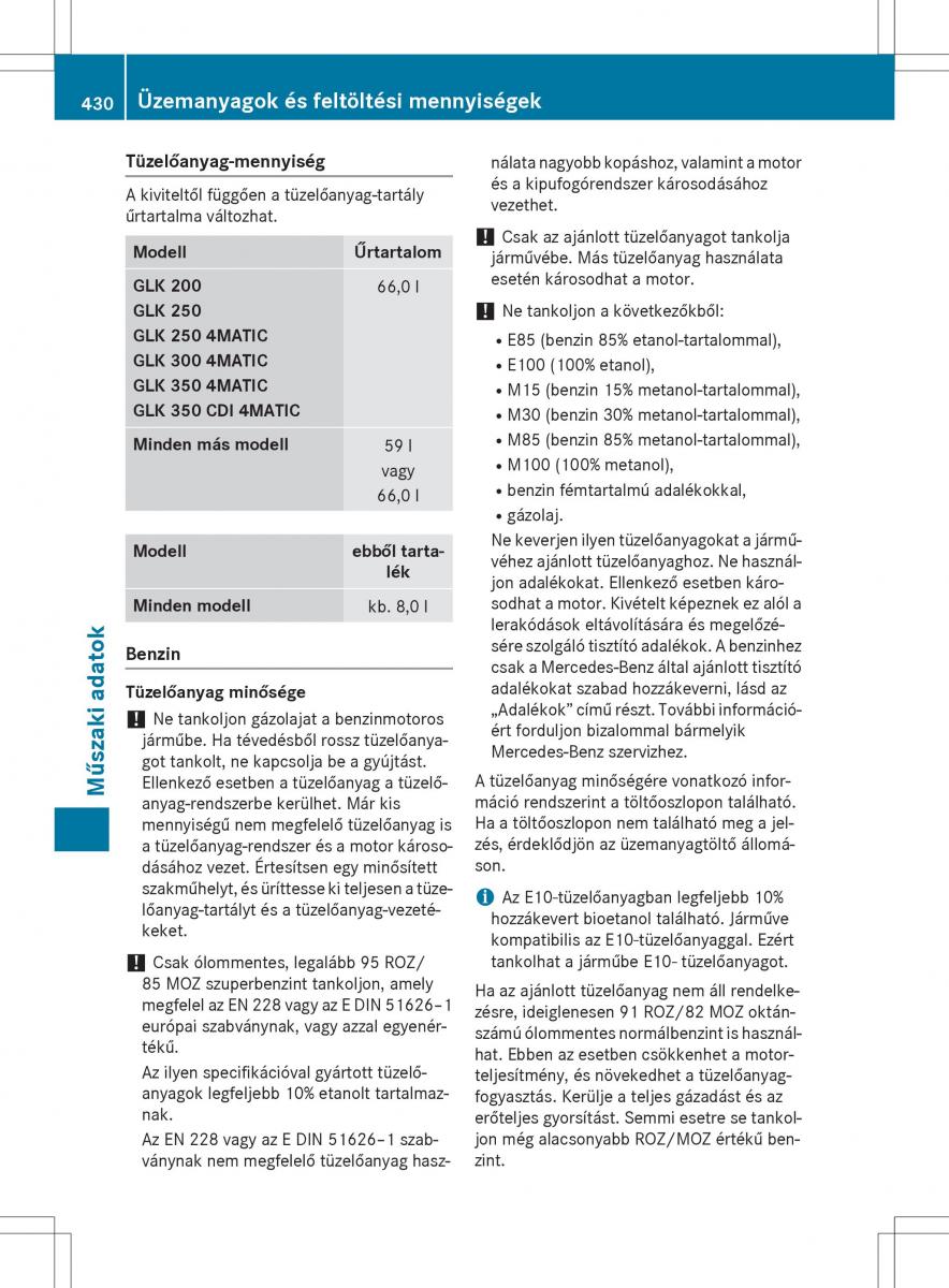 Mercedes Benz GLK Class X204 Kezelesi utmutato / page 432