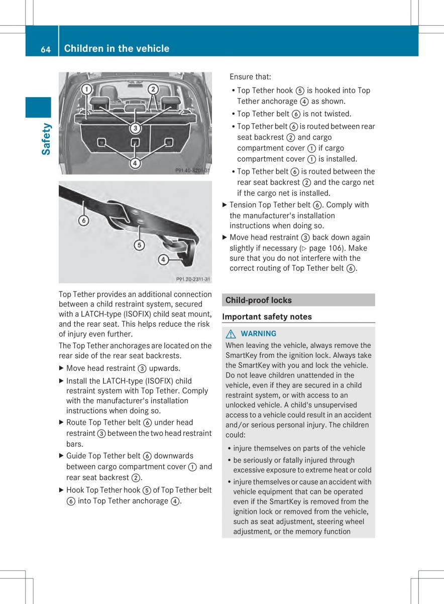 Mercedes Benz ML Class W166 owners manual / page 66