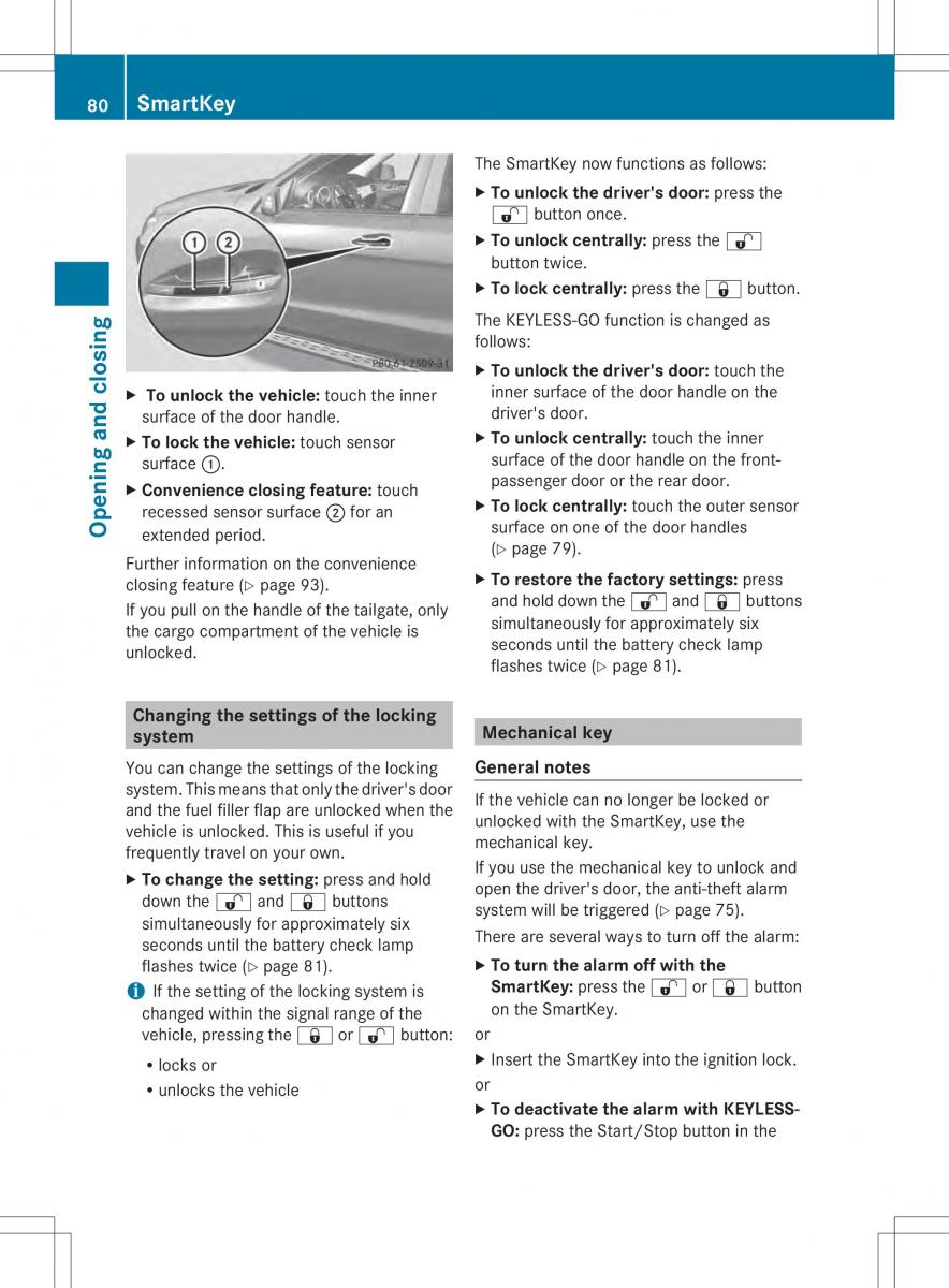 Mercedes Benz ML Class W166 owners manual / page 82