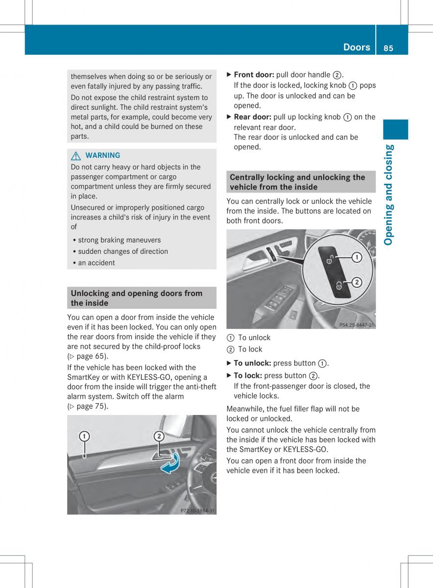 Mercedes Benz ML Class W166 owners manual / page 87