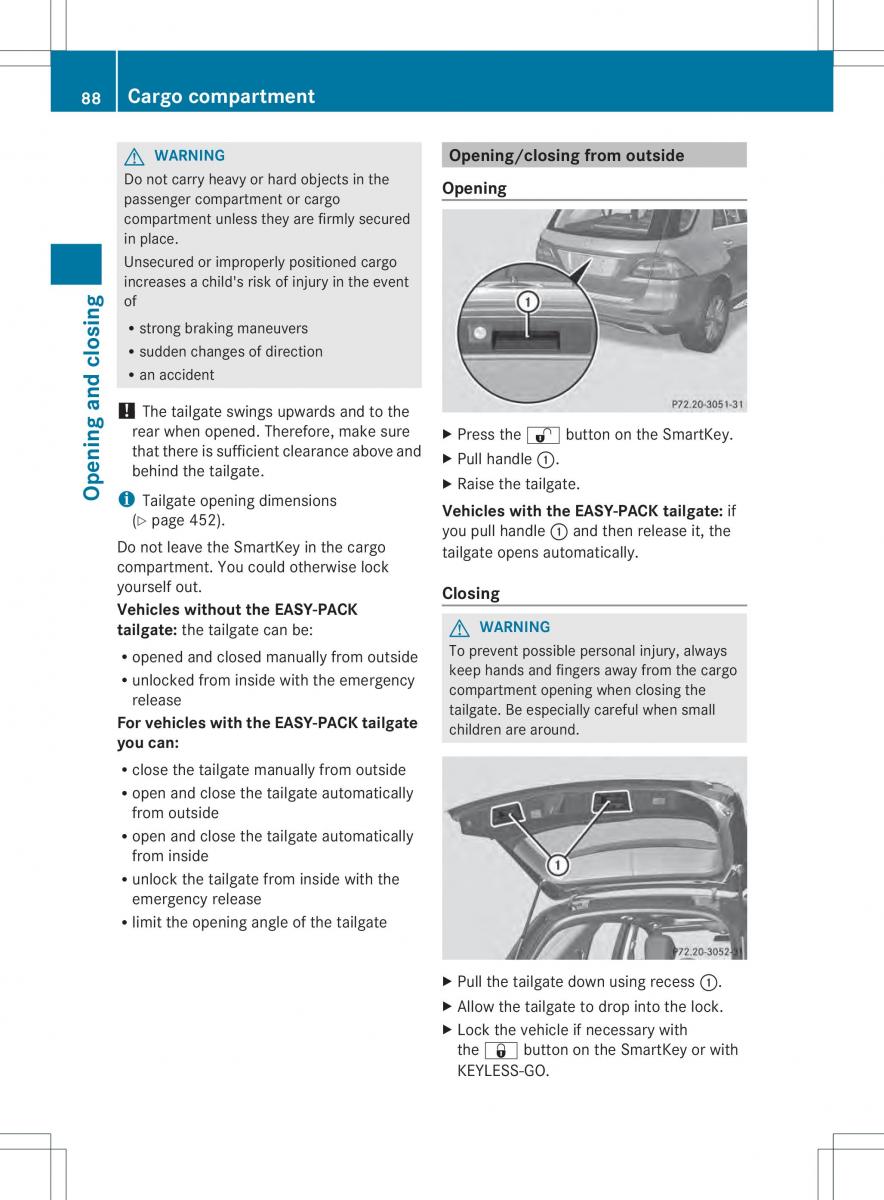 Mercedes Benz ML Class W166 owners manual / page 90