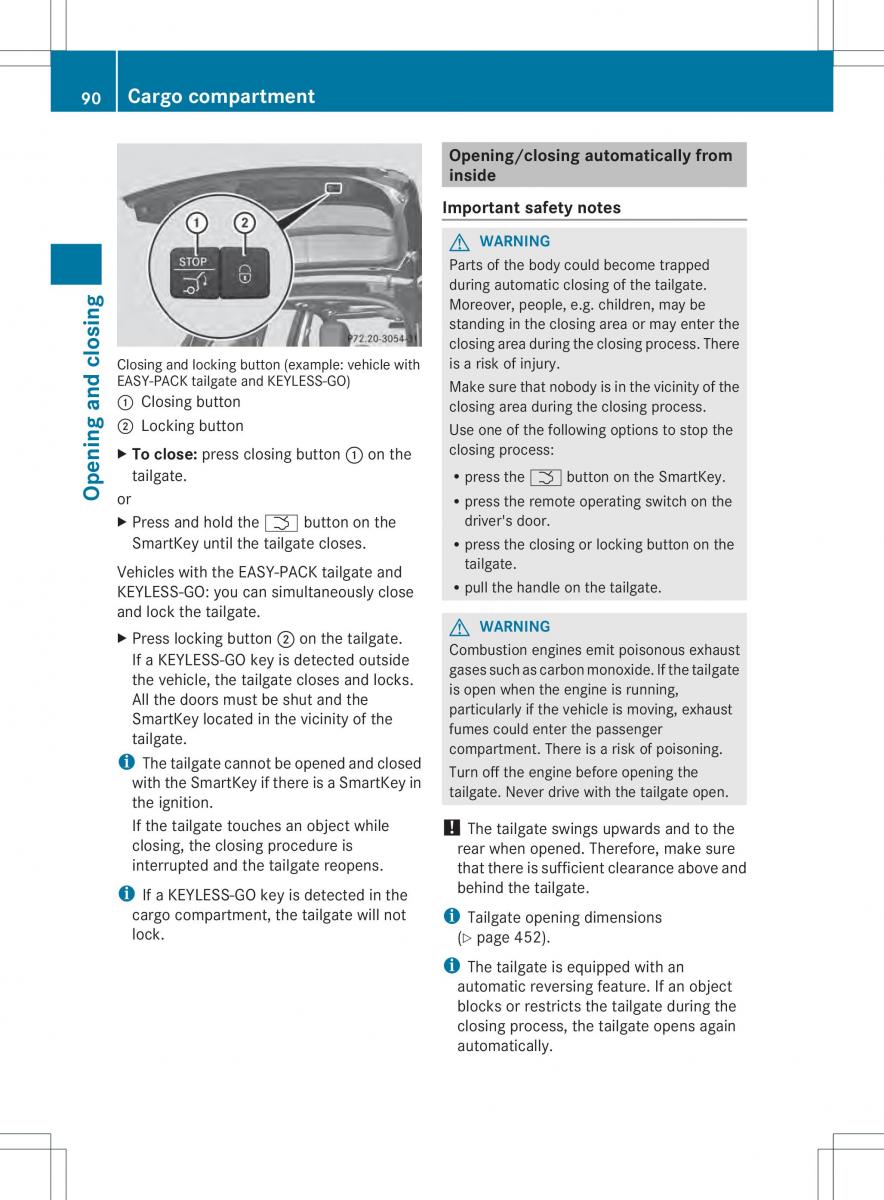 Mercedes Benz ML Class W166 owners manual / page 92