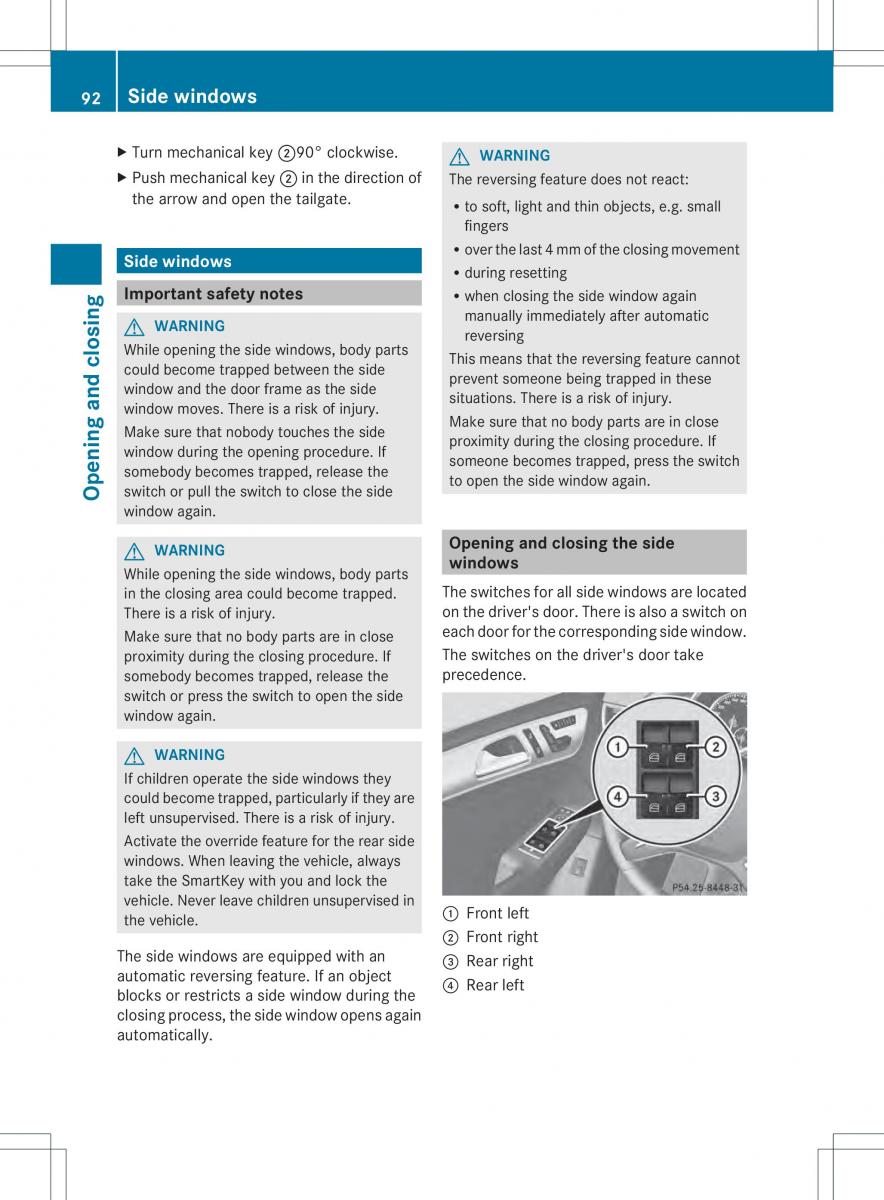 Mercedes Benz ML Class W166 owners manual / page 94