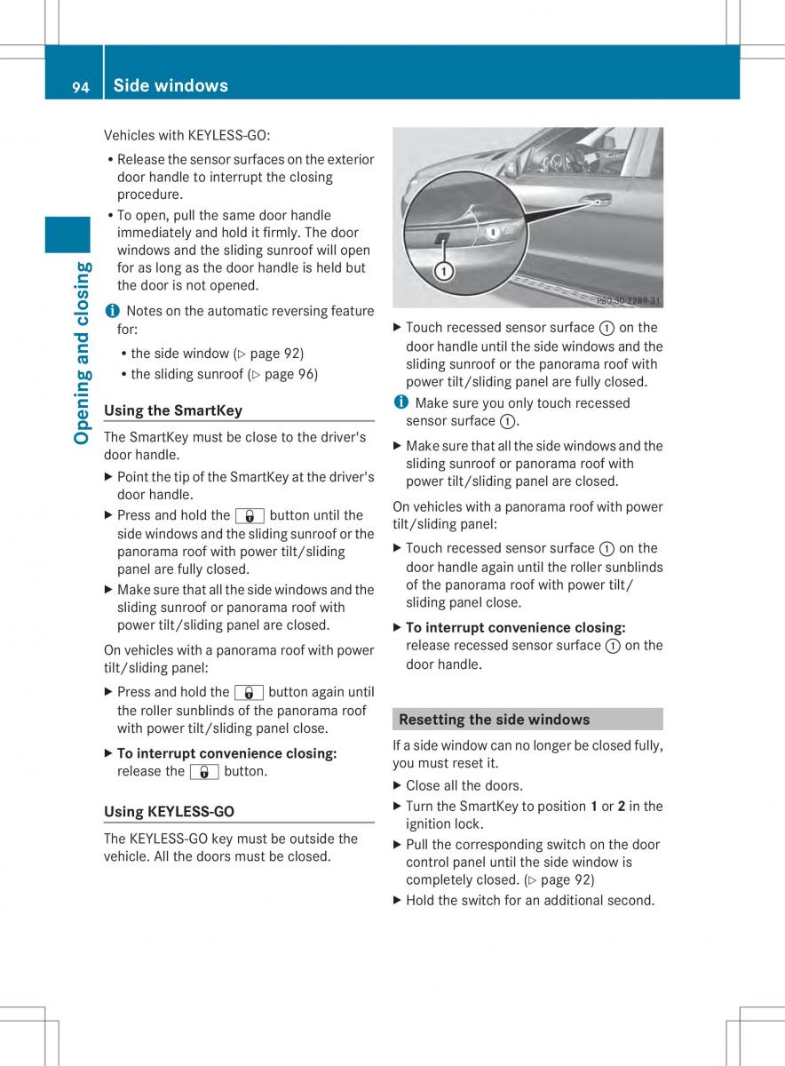 Mercedes Benz ML Class W166 owners manual / page 96