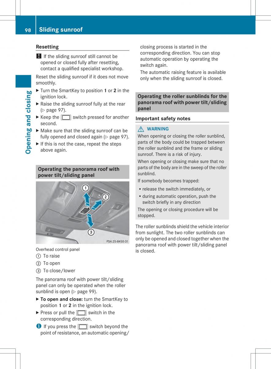 Mercedes Benz ML Class W166 owners manual / page 100