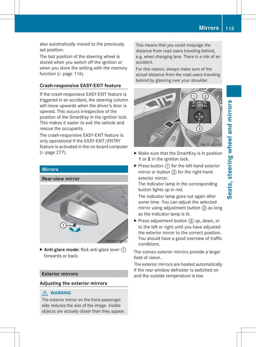 Mercedes Benz ML Class W166 owners manual / page 115