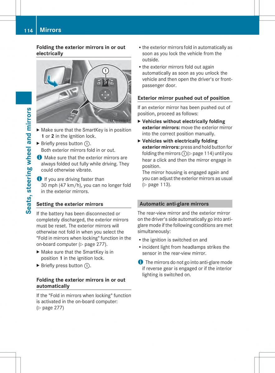 Mercedes Benz ML Class W166 owners manual / page 116