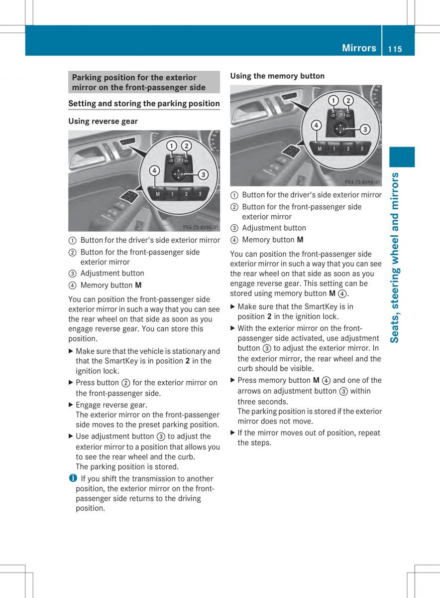 Mercedes Benz ML Class W166 owners manual / page 117