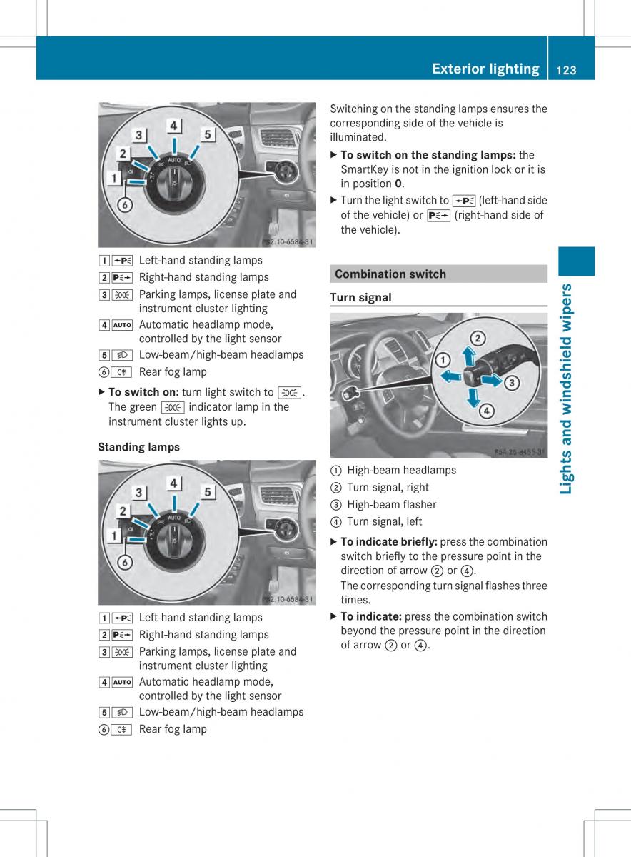 Mercedes Benz ML Class W166 owners manual / page 125