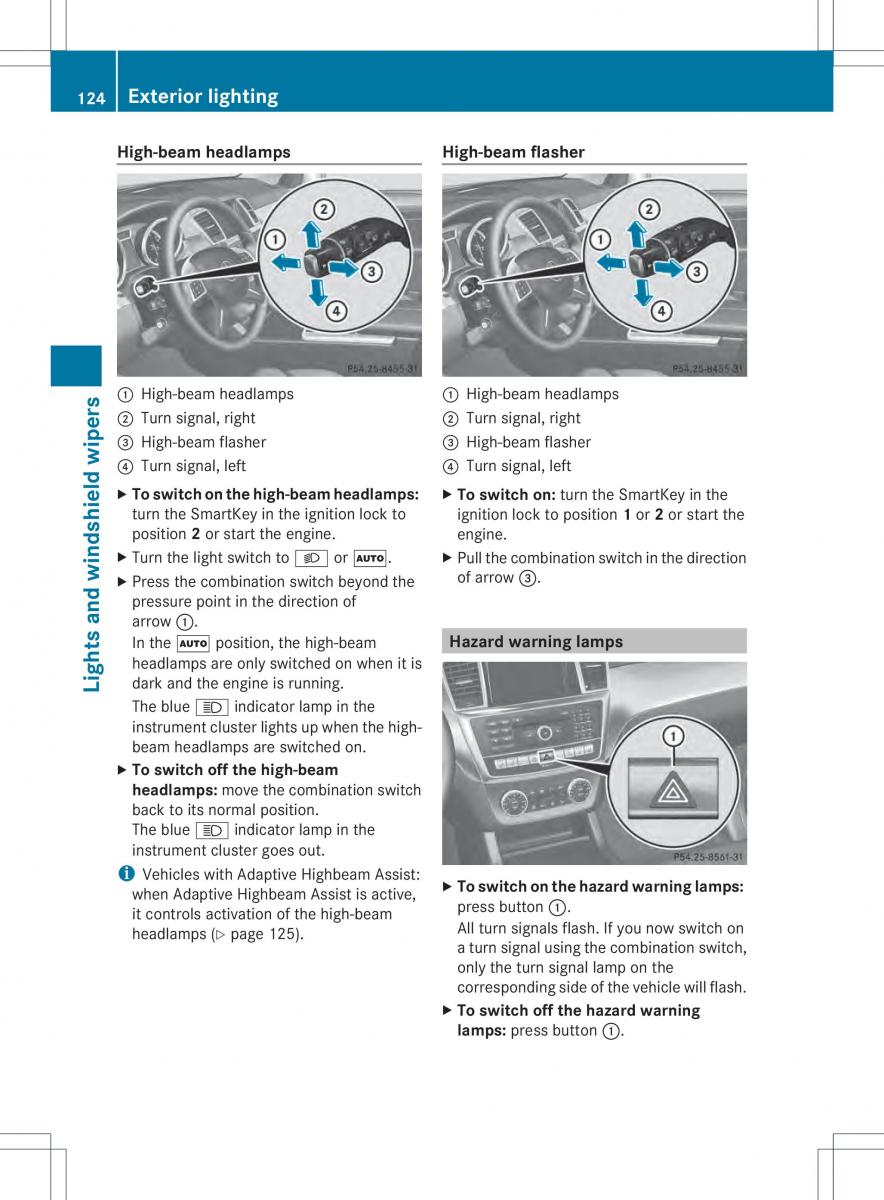 Mercedes Benz ML Class W166 owners manual / page 126