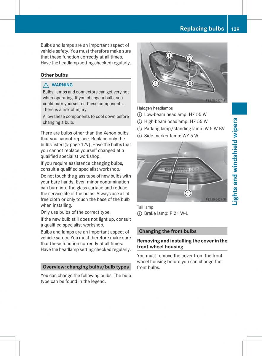 Mercedes Benz ML Class W166 owners manual / page 131