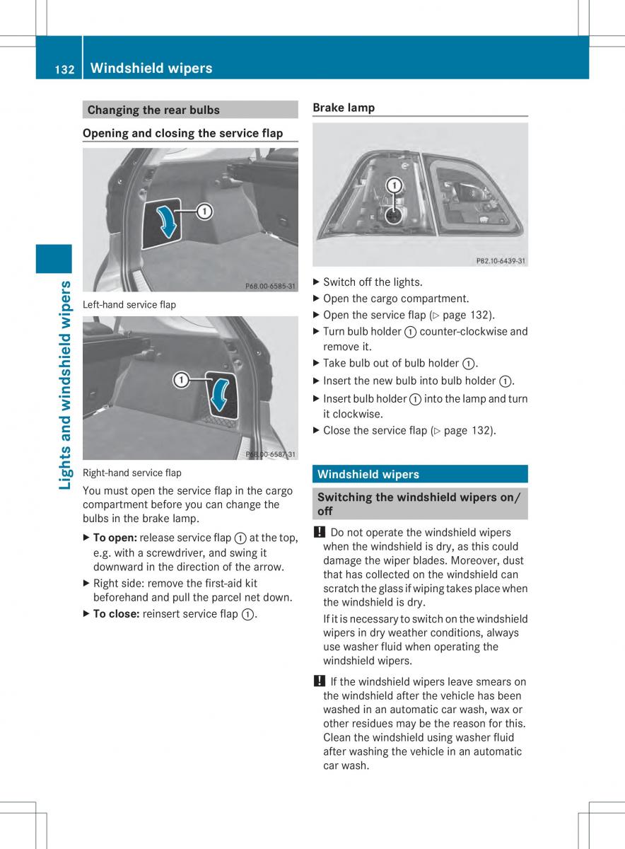 Mercedes Benz ML Class W166 owners manual / page 134