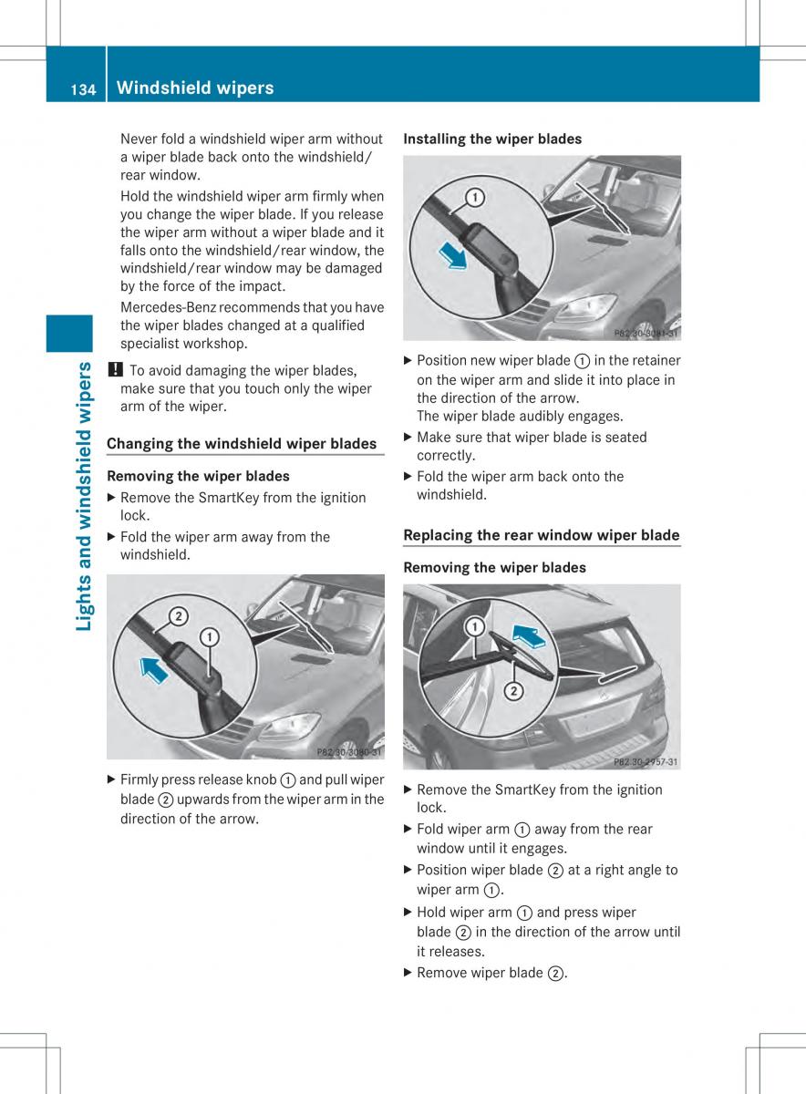 Mercedes Benz ML Class W166 owners manual / page 136