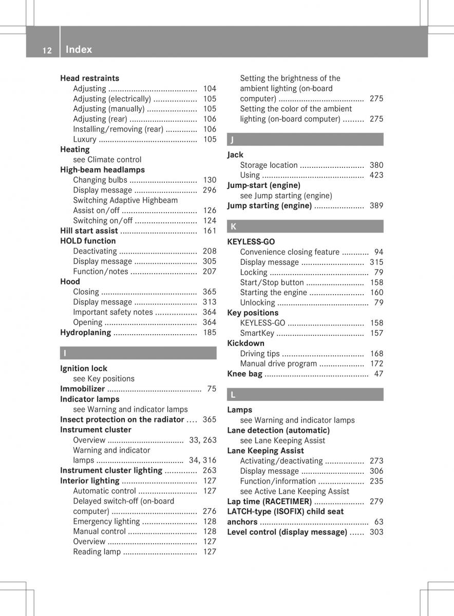 Mercedes Benz ML Class W166 owners manual / page 14