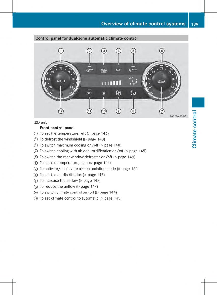 Mercedes Benz ML Class W166 owners manual / page 141