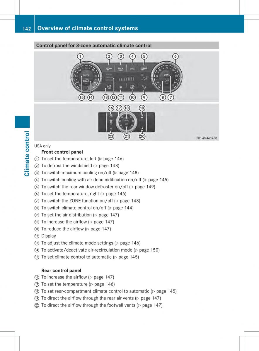 Mercedes Benz ML Class W166 owners manual / page 144