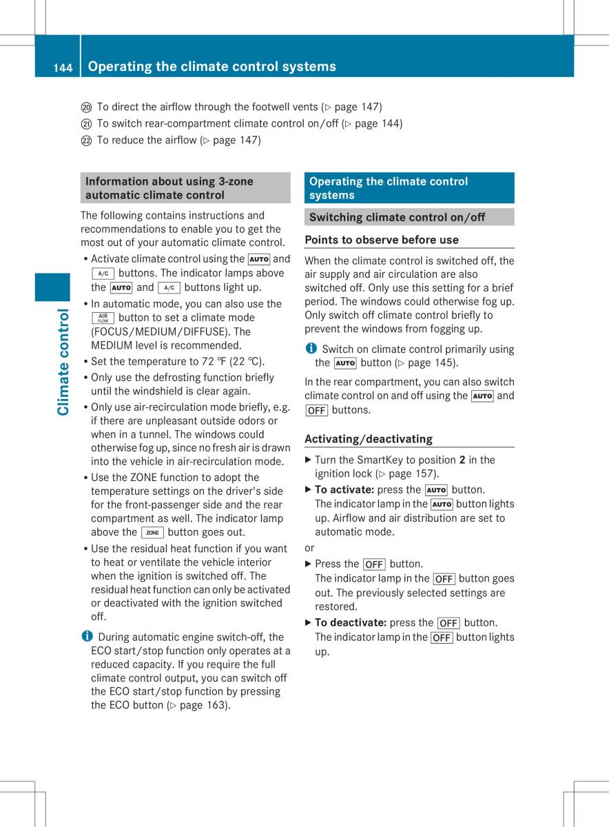 Mercedes Benz ML Class W166 owners manual / page 146