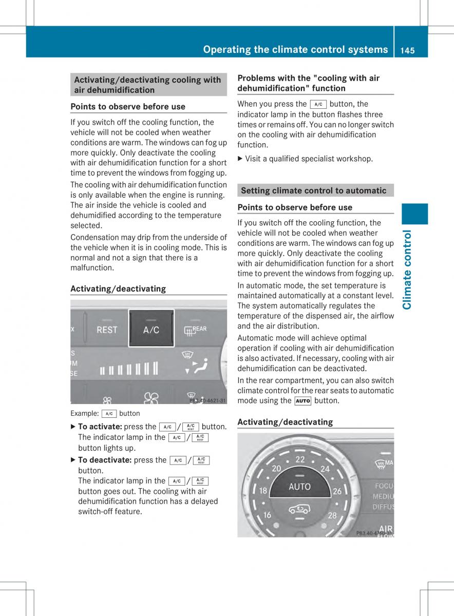 Mercedes Benz ML Class W166 owners manual / page 147