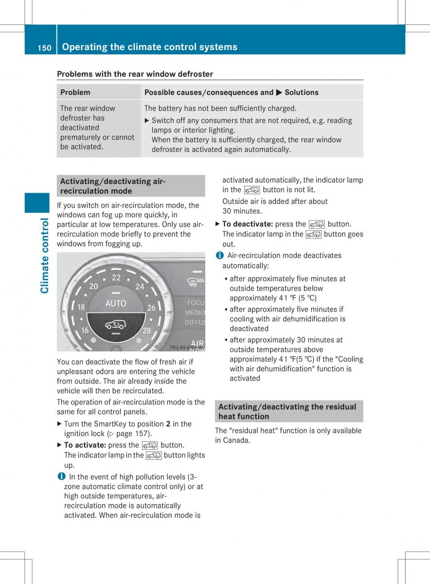 Mercedes Benz ML Class W166 owners manual / page 152