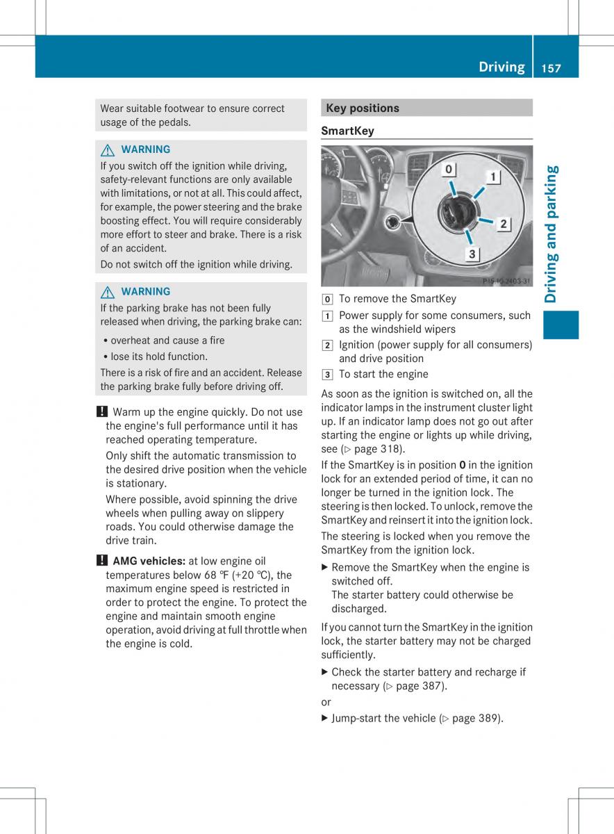 Mercedes Benz ML Class W166 owners manual / page 159