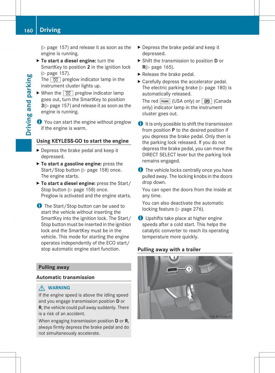 Mercedes Benz ML Class W166 owners manual / page 162