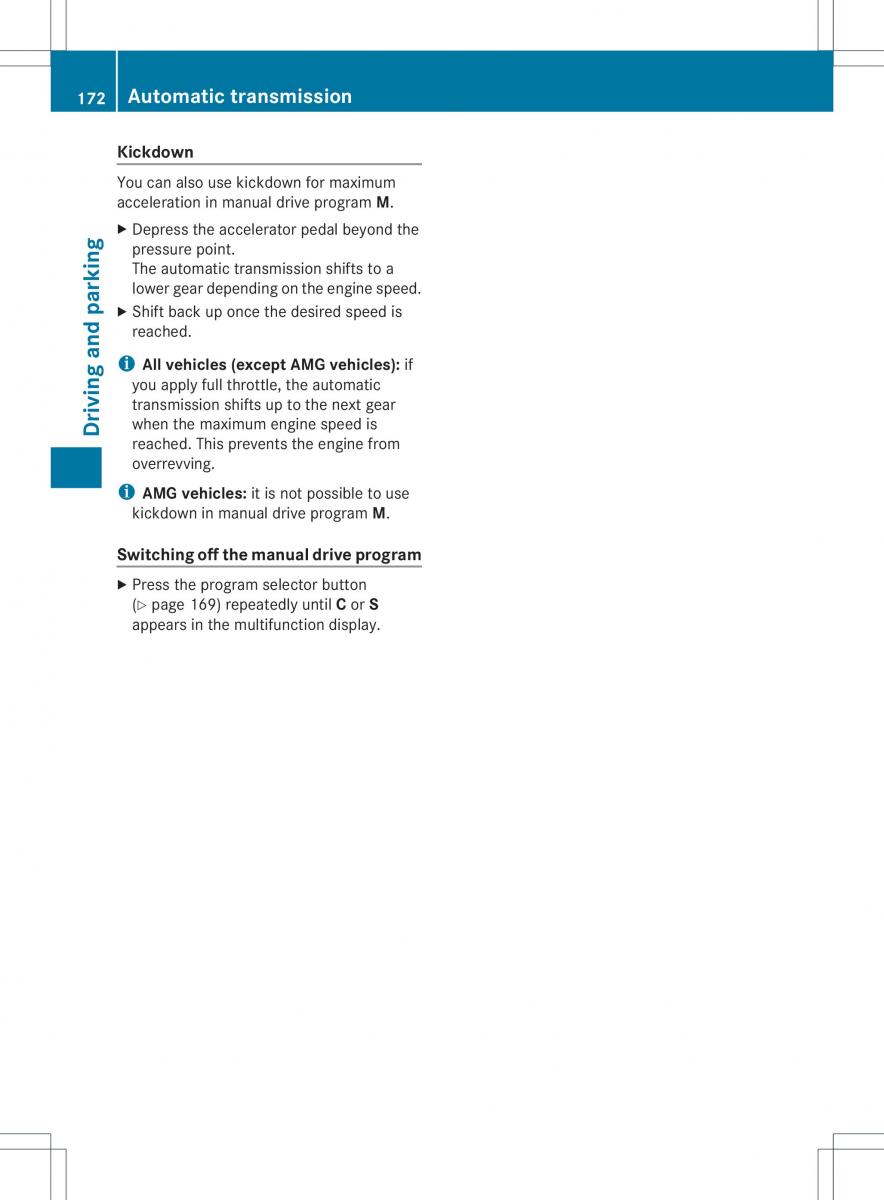 Mercedes Benz ML Class W166 owners manual / page 174