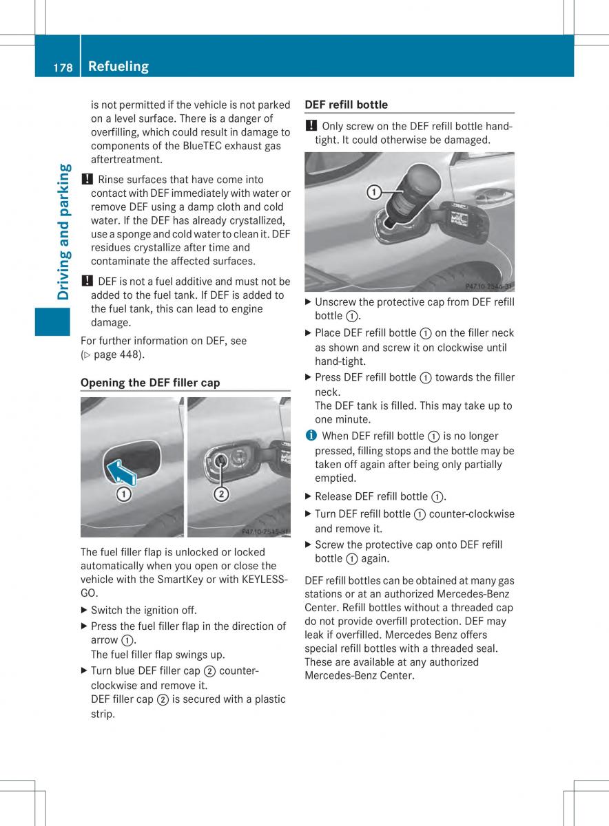 Mercedes Benz ML Class W166 owners manual / page 180