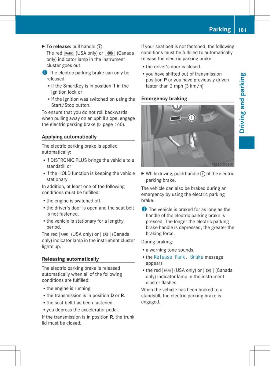 Mercedes Benz ML Class W166 owners manual / page 183