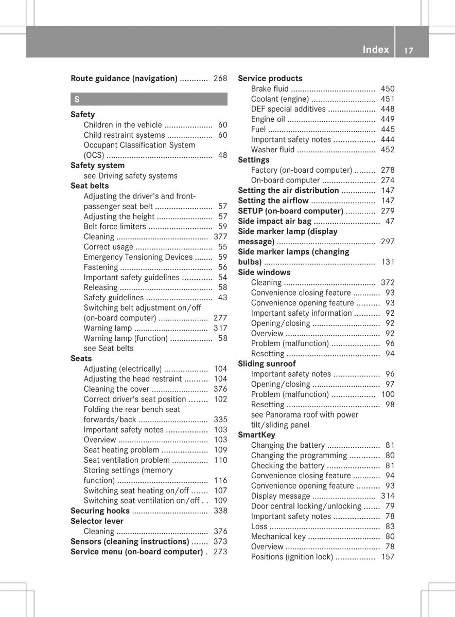 Mercedes Benz ML Class W166 owners manual / page 19