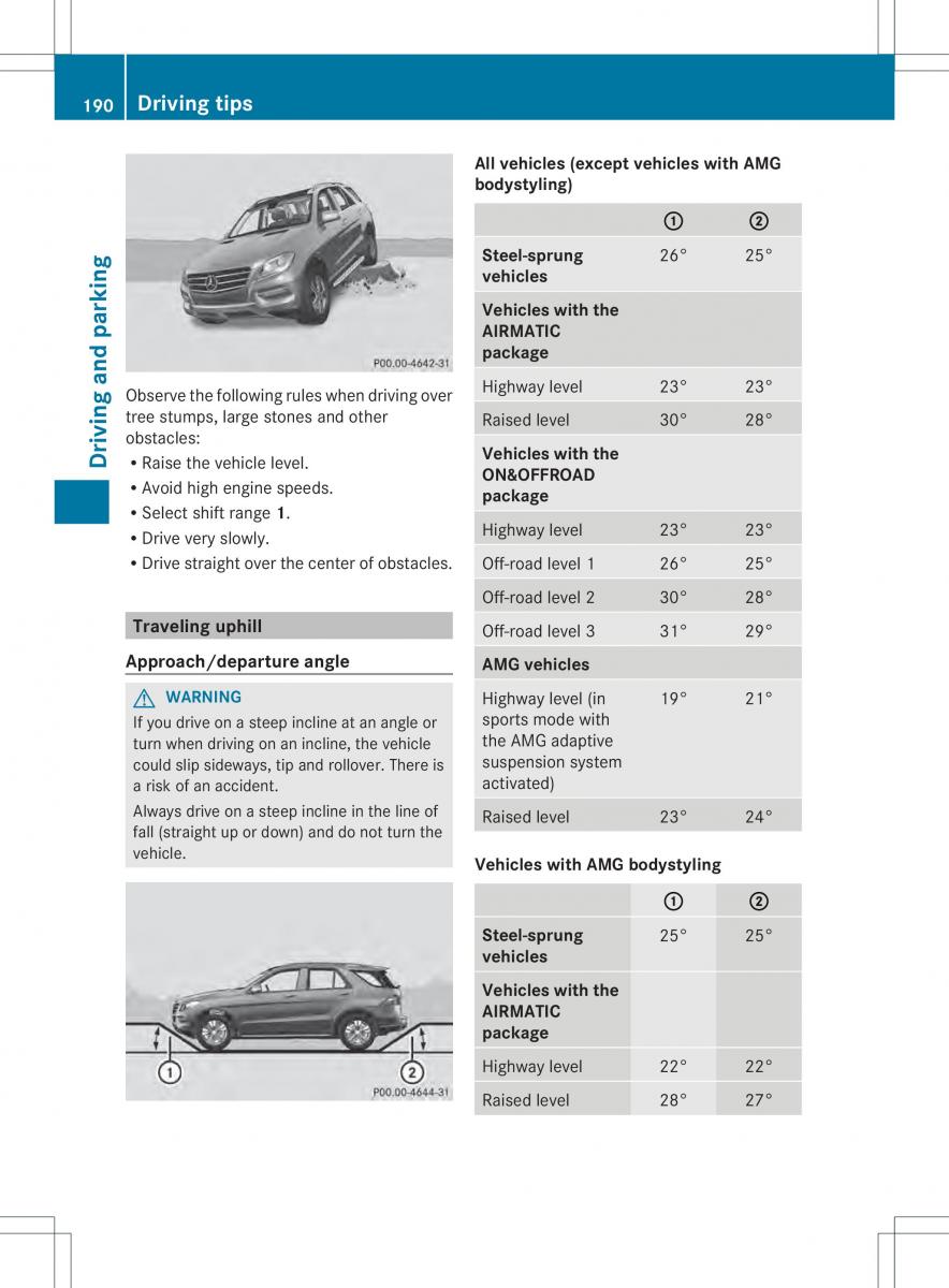 Mercedes Benz ML Class W166 owners manual / page 192