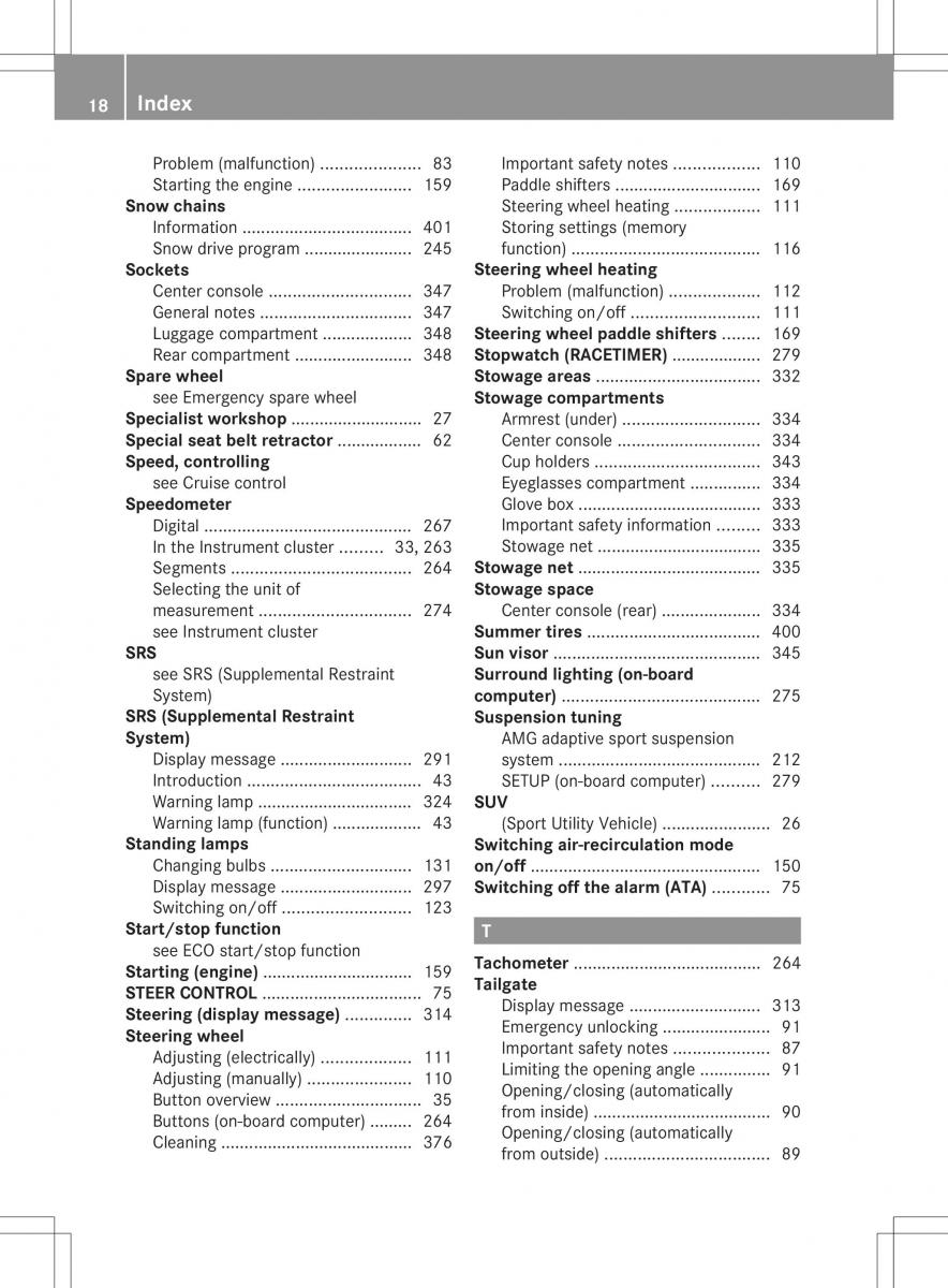 Mercedes Benz ML Class W166 owners manual / page 20