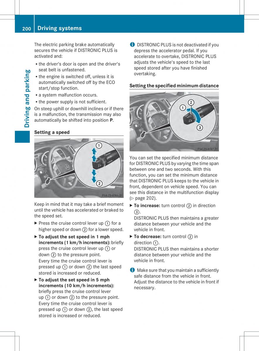 Mercedes Benz ML Class W166 owners manual / page 202