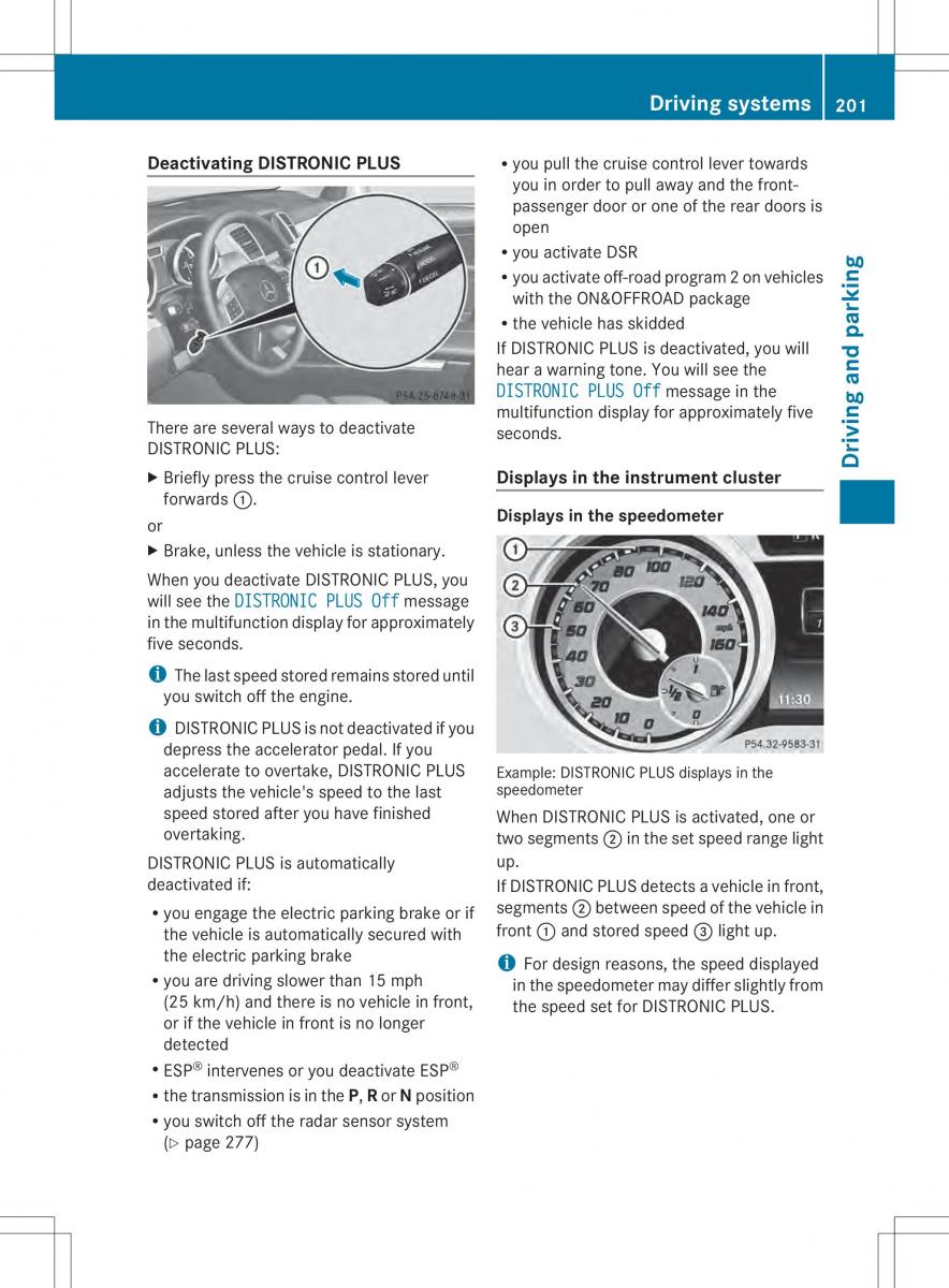 Mercedes Benz ML Class W166 owners manual / page 203