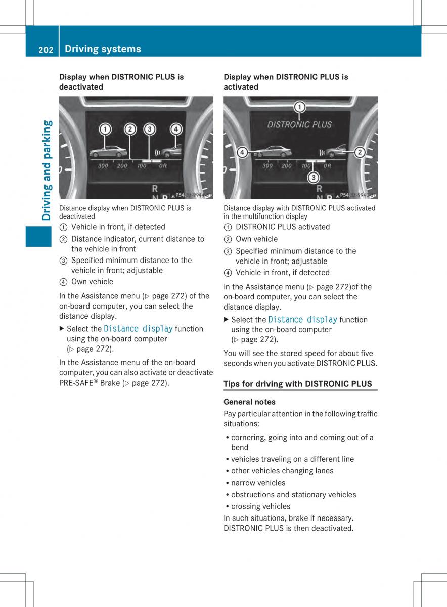 Mercedes Benz ML Class W166 owners manual / page 204