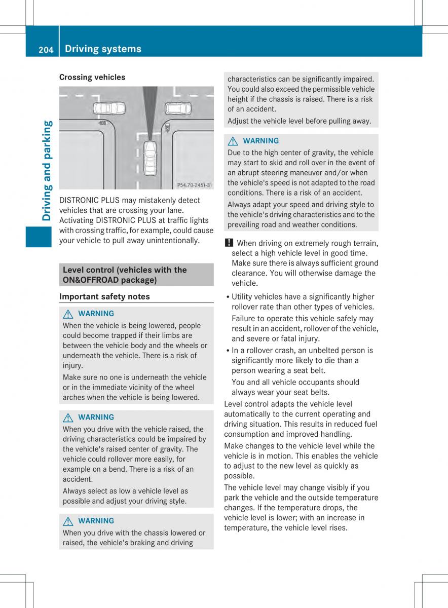 Mercedes Benz ML Class W166 owners manual / page 206