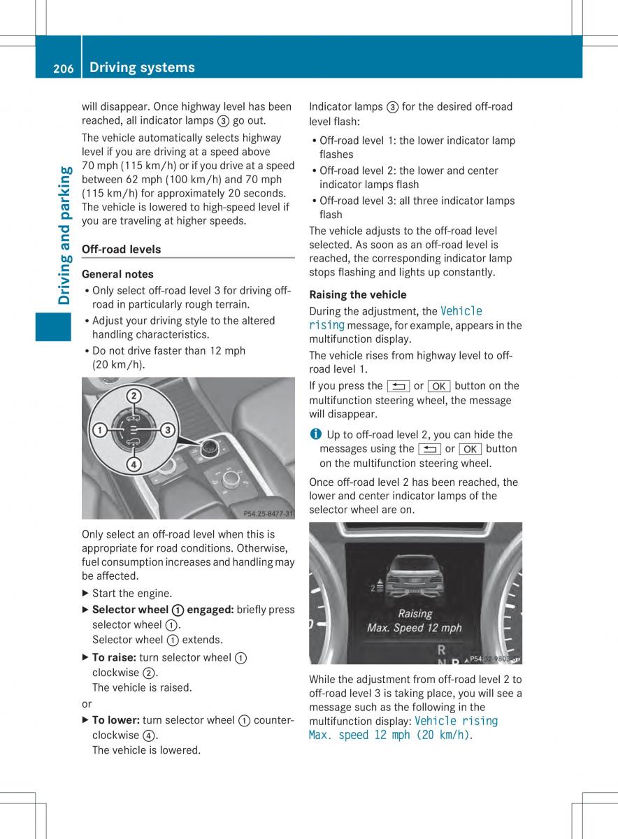 Mercedes Benz ML Class W166 owners manual / page 208