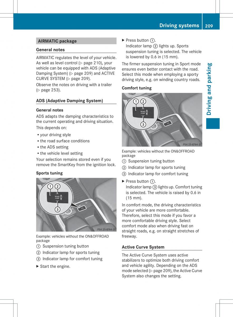 Mercedes Benz ML Class W166 owners manual / page 211