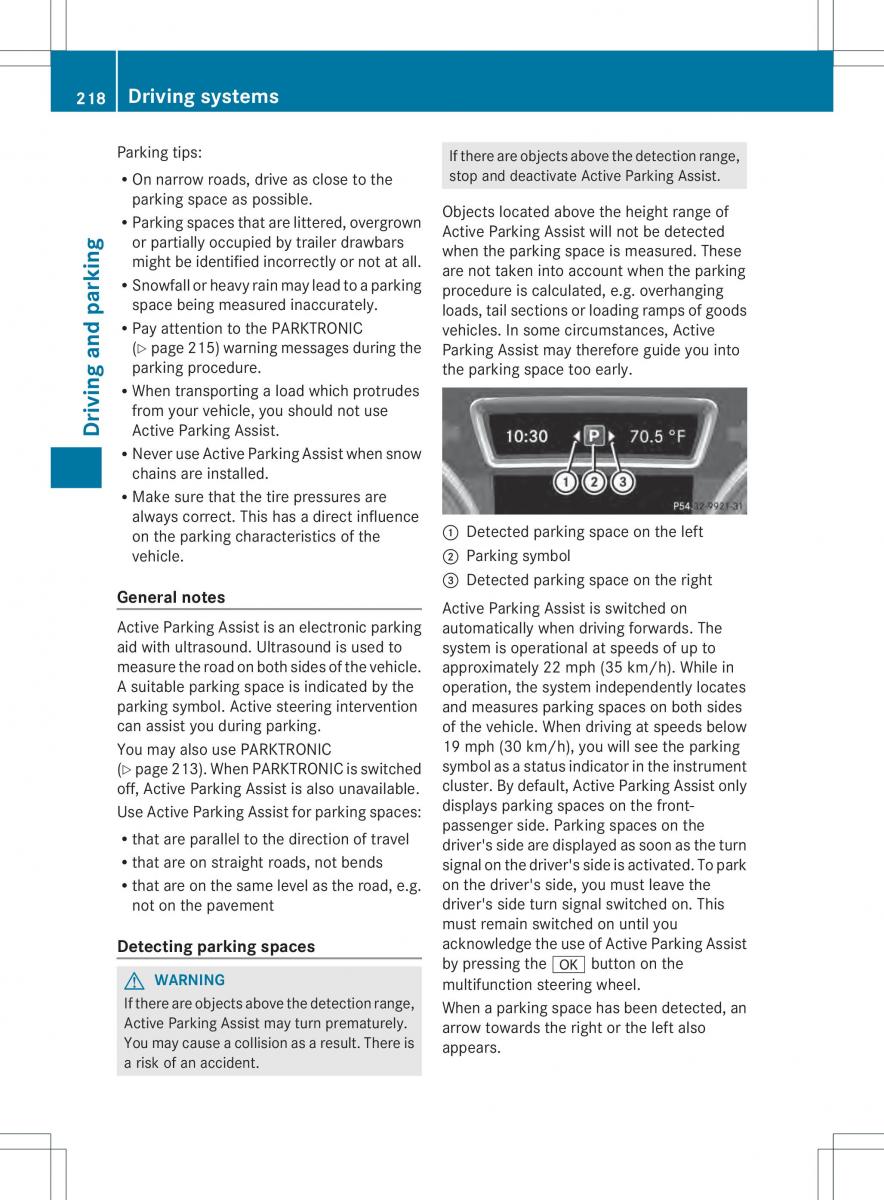 Mercedes Benz ML Class W166 owners manual / page 220