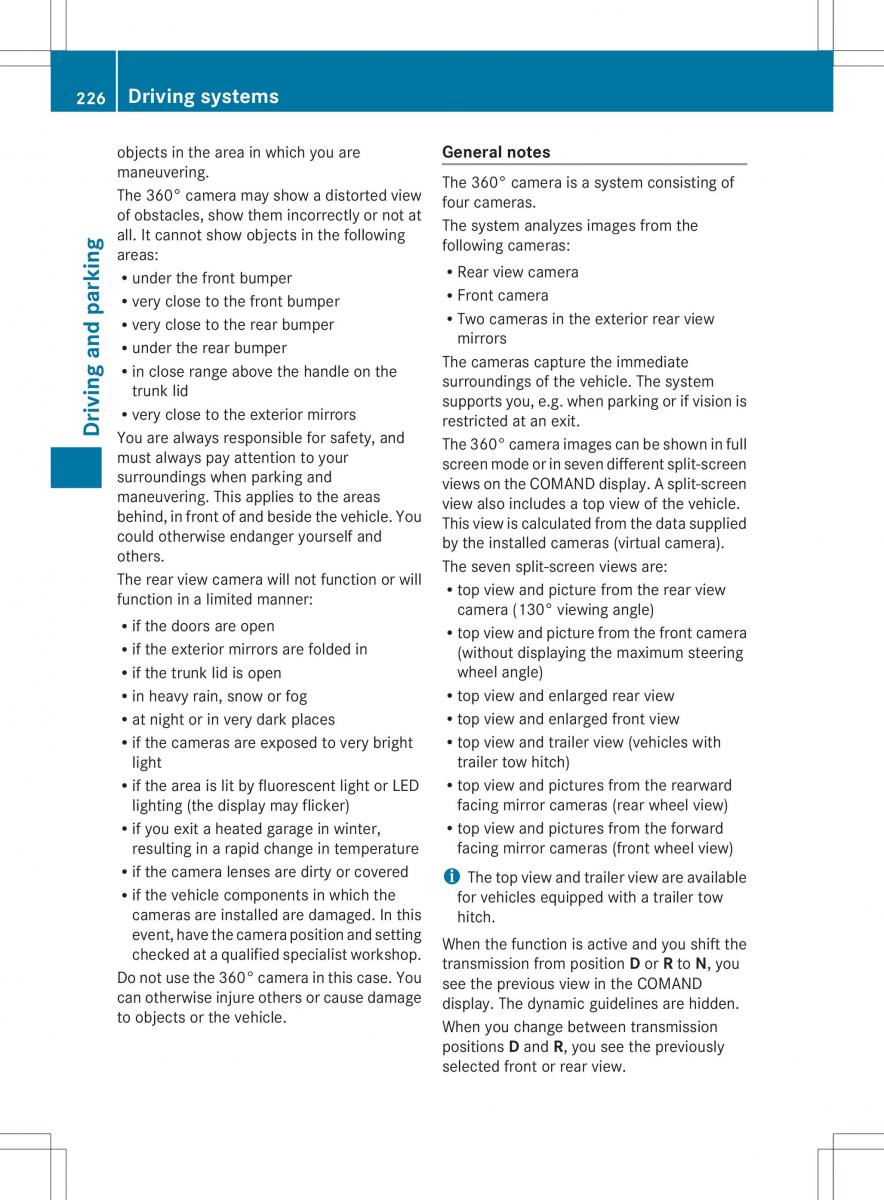 Mercedes Benz ML Class W166 owners manual / page 228