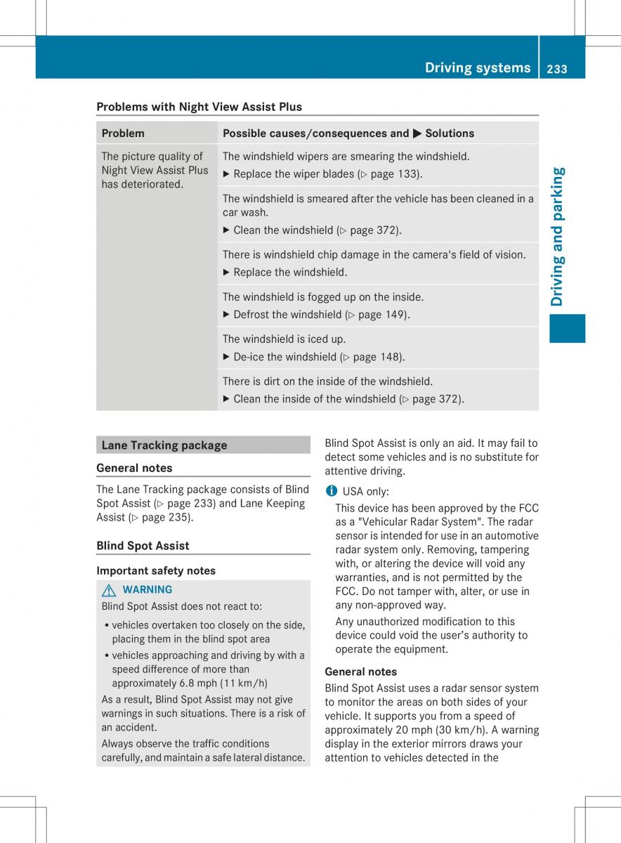 Mercedes Benz ML Class W166 owners manual / page 235