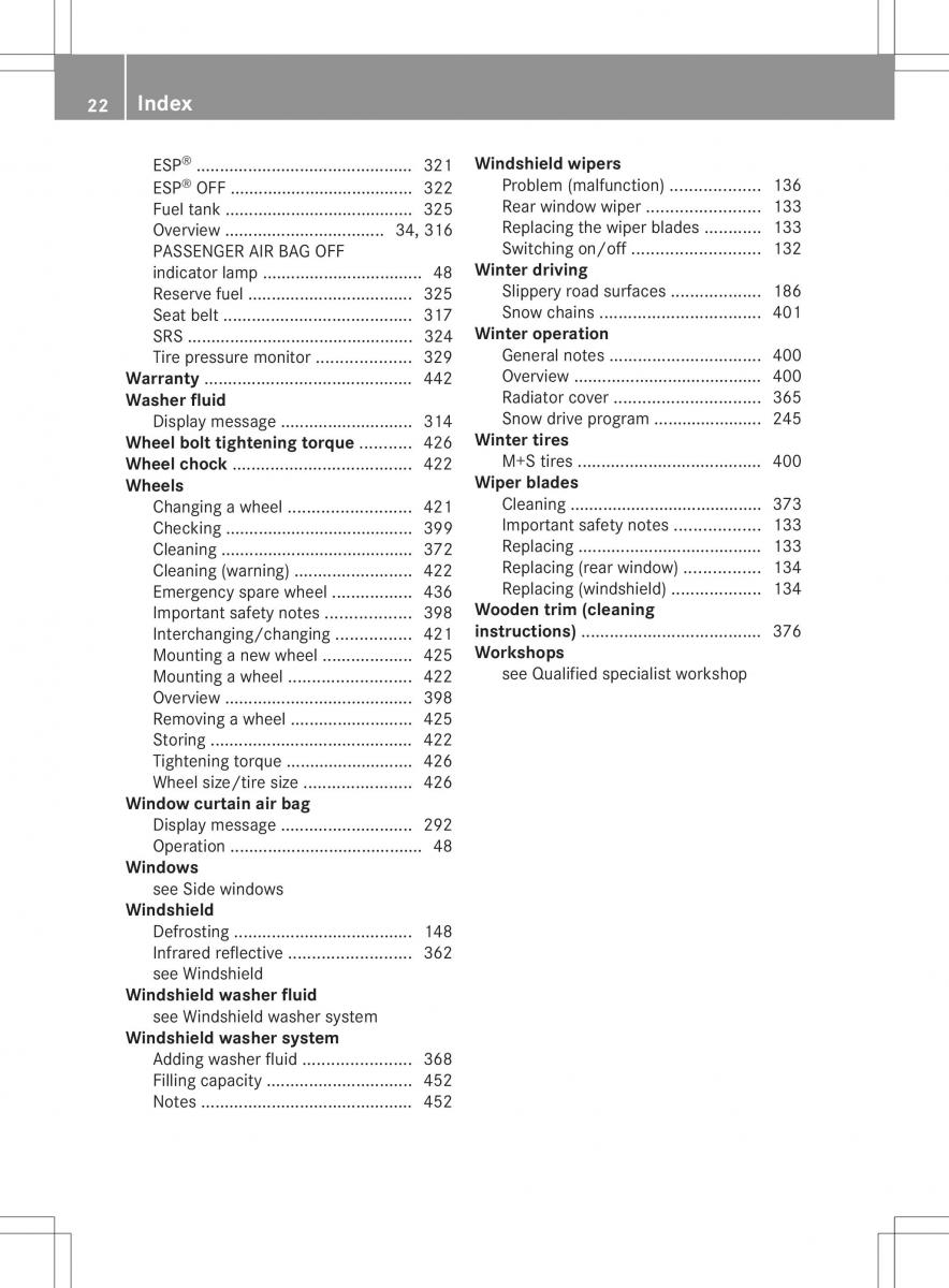 Mercedes Benz ML Class W166 owners manual / page 24