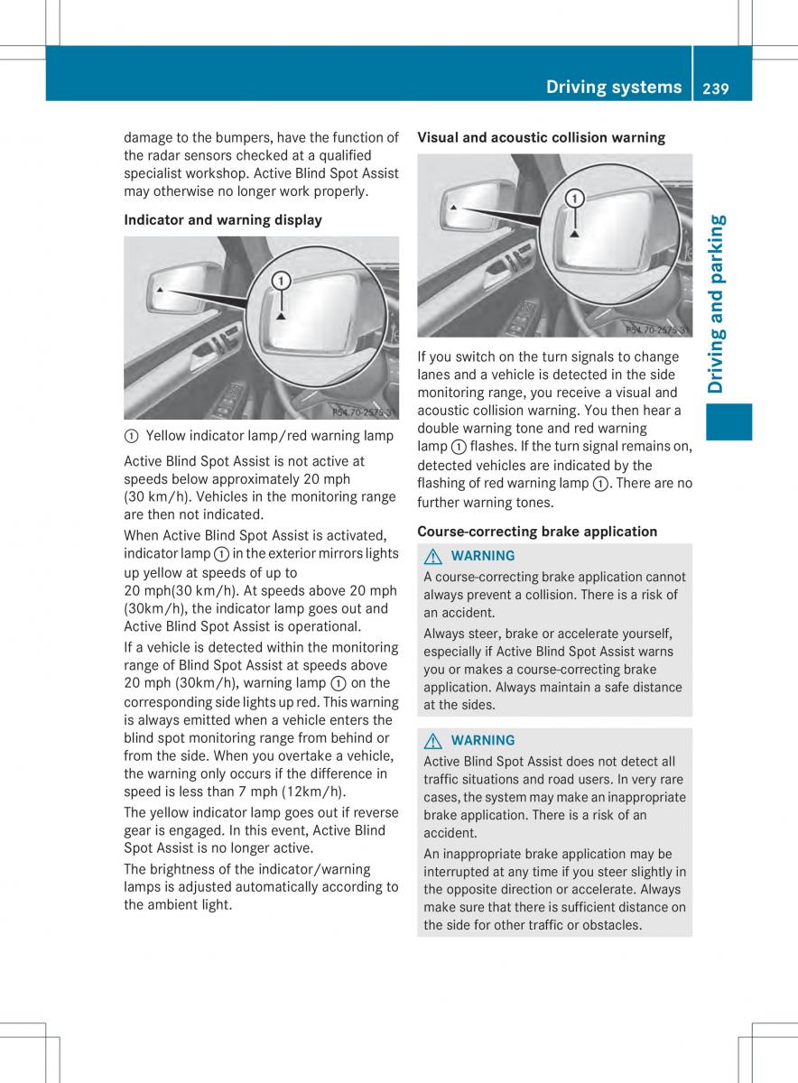 Mercedes Benz ML Class W166 owners manual / page 241