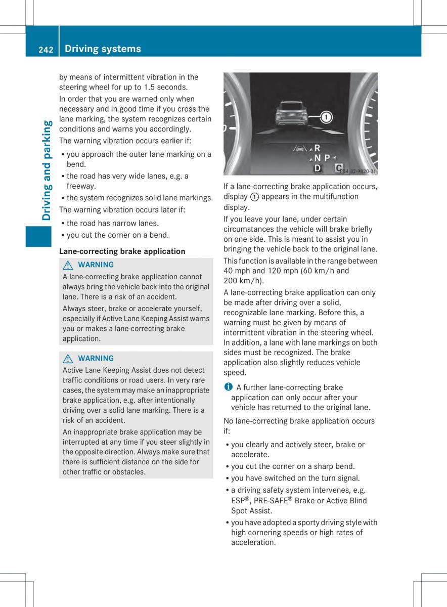 Mercedes Benz ML Class W166 owners manual / page 244