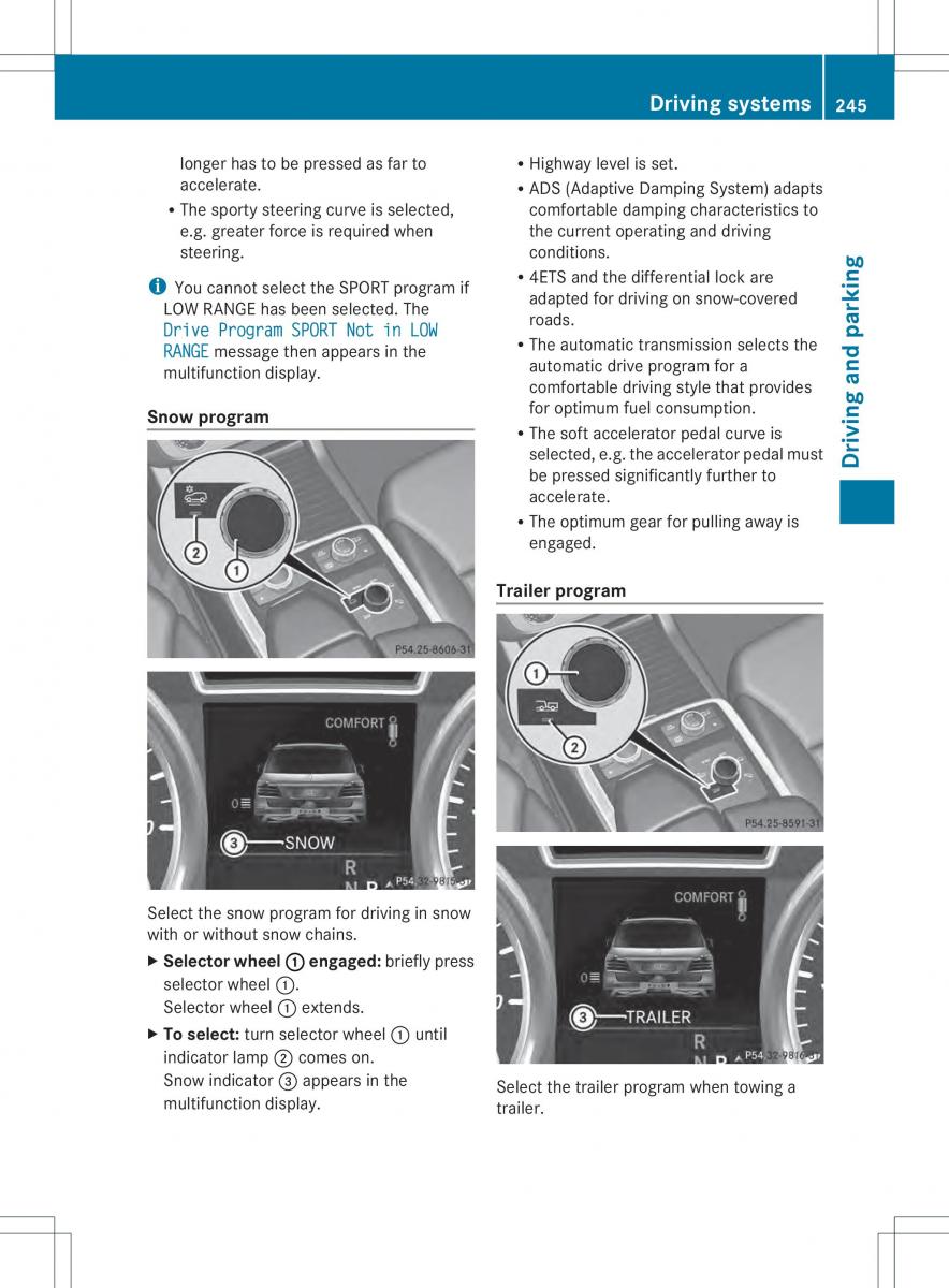 Mercedes Benz ML Class W166 owners manual / page 247