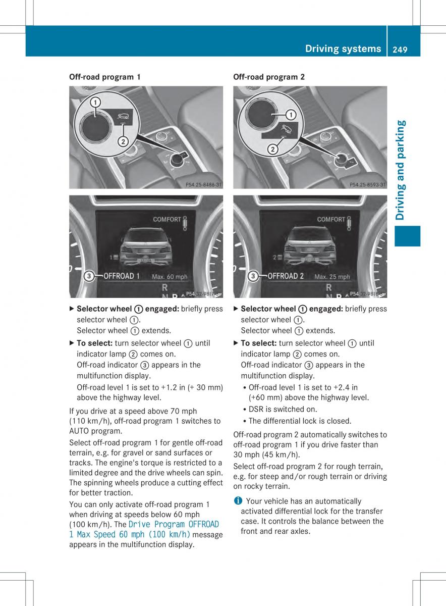 Mercedes Benz ML Class W166 owners manual / page 251