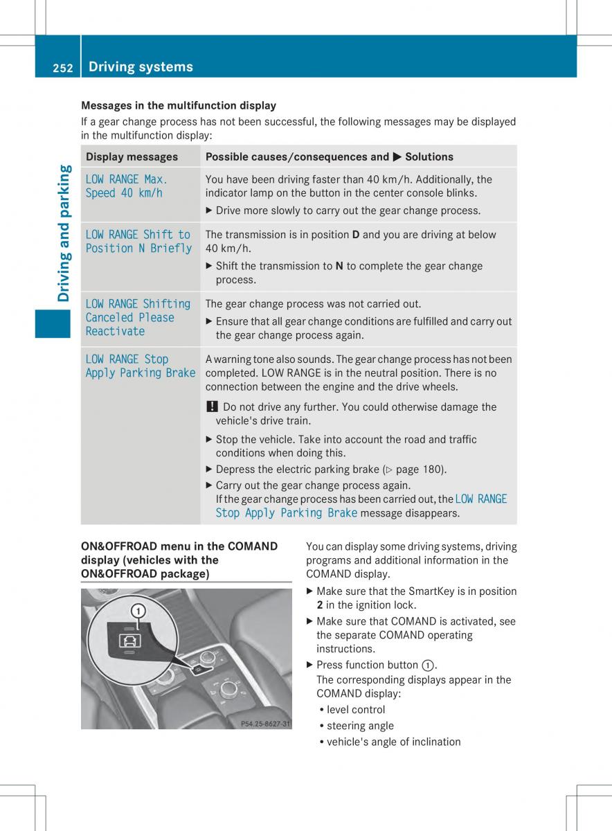 Mercedes Benz ML Class W166 owners manual / page 254