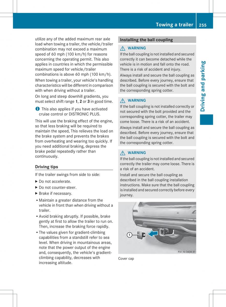 Mercedes Benz ML Class W166 owners manual / page 257